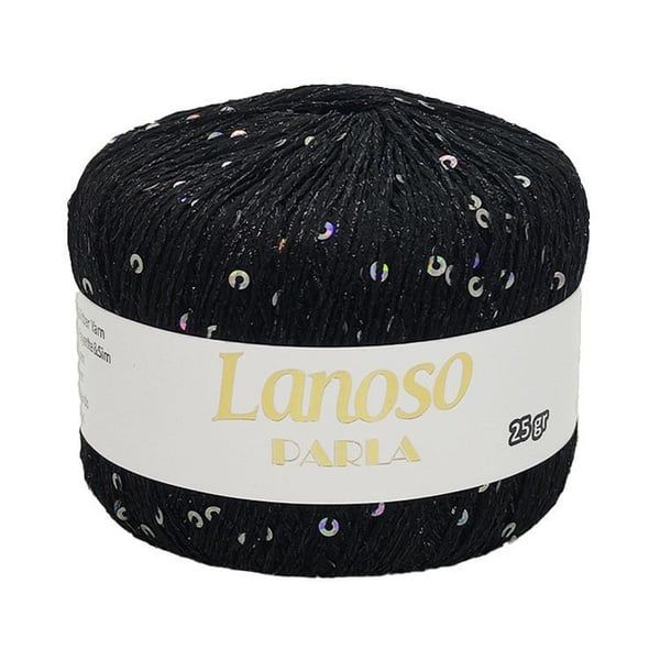 Sợi lấp lánh Parla nhập từ Lanoso, đan móc áo, váy, khăn