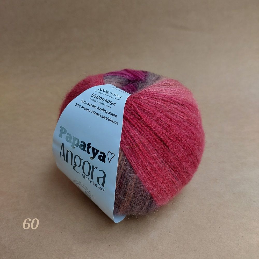 Len loang Angora Batik - Papatya, 100g - 550m, dùng để đan móc