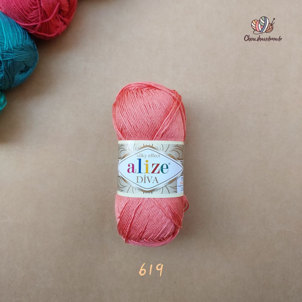 Sợi acrylic bóng Diva nhập khẩu từ Alize yarns đan móc bikini, áo, váy, thú, nón cực xinh