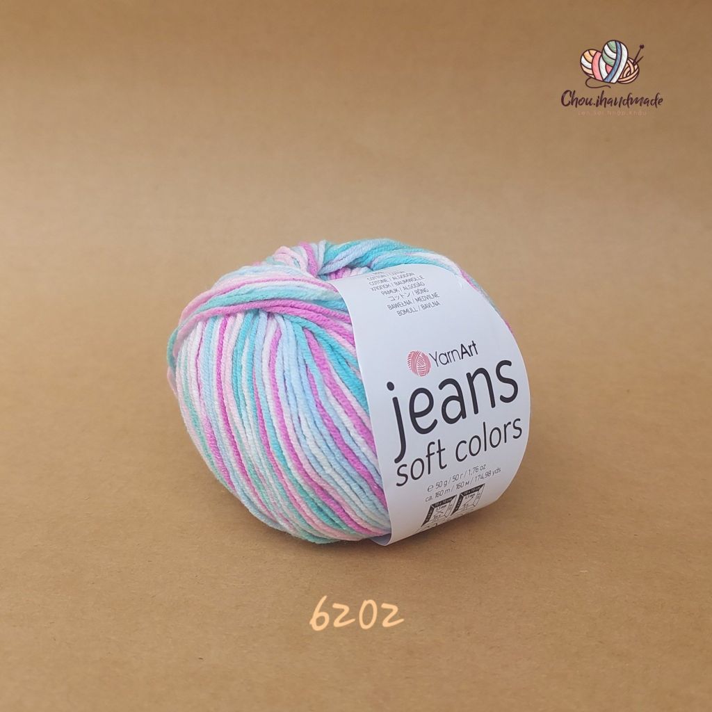 Len Jeans Soft Colors nhập khẩu từ Yarnart, đan móc áo, váy, đan móc thú