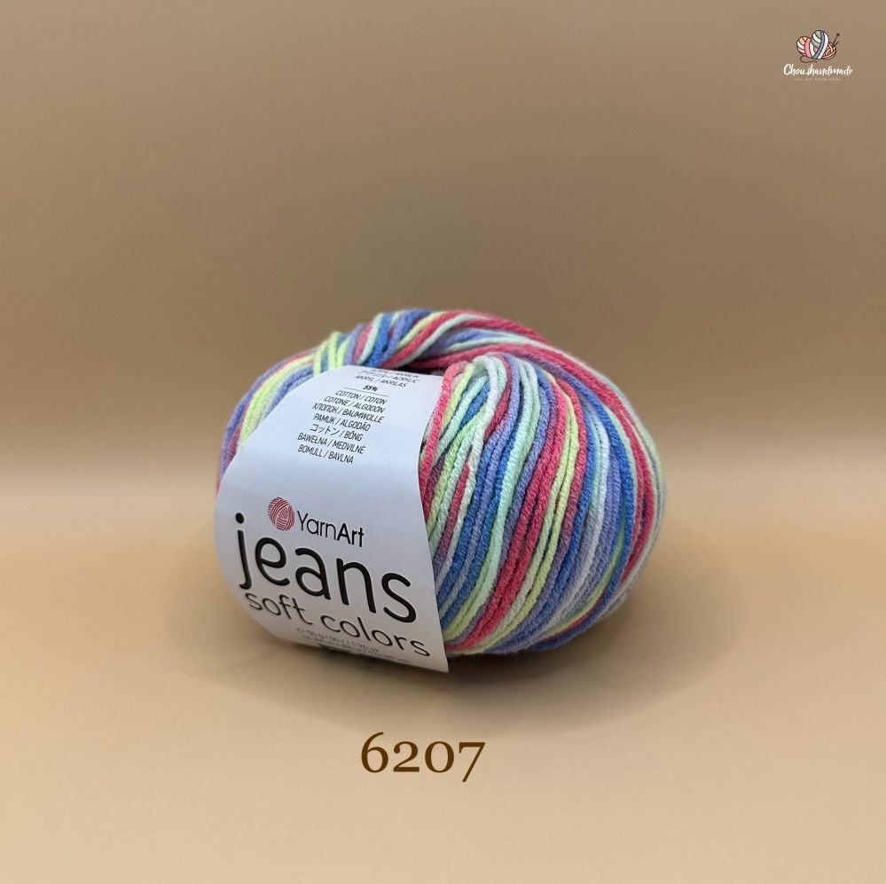 Len Jeans Soft Colors nhập khẩu từ Yarnart, đan móc áo, váy, đan móc thú