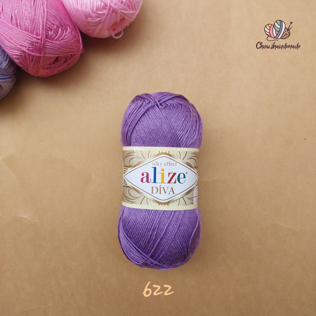 Sợi acrylic bóng Diva nhập khẩu từ Alize yarns đan móc bikini, áo, váy, thú, nón cực xinh