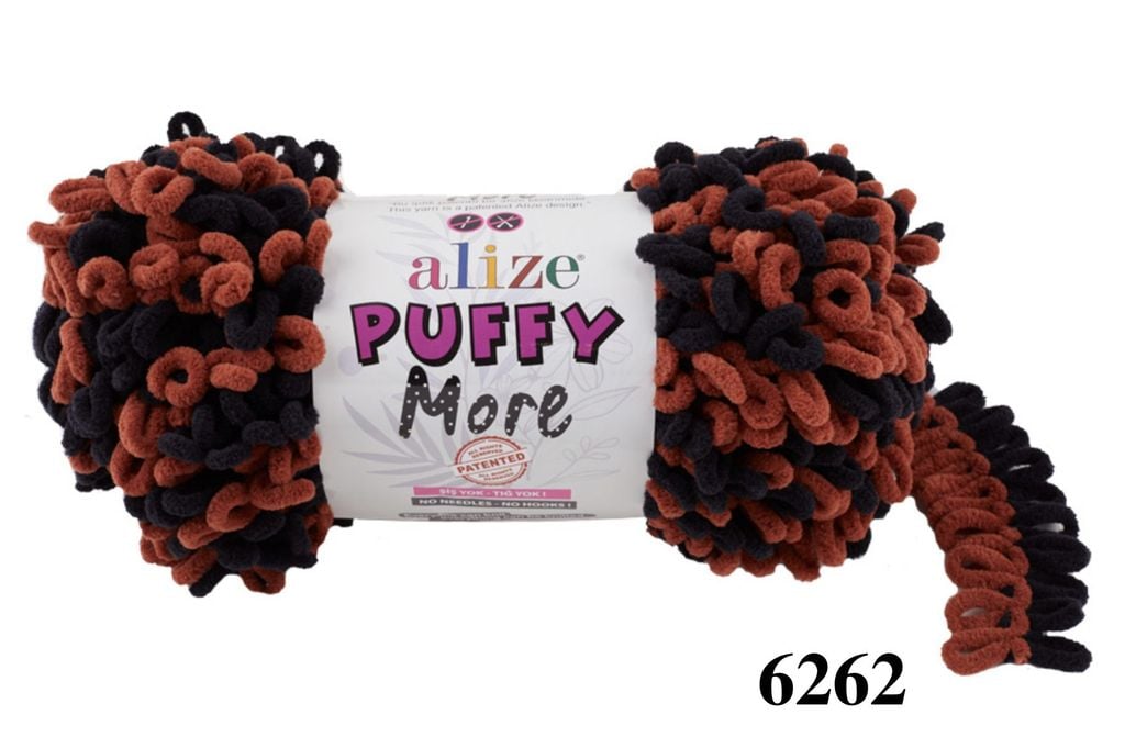 Len to loang Puffy More nhập khẩu từ Alize Yarns tết chăn, thảm, vỏ gối