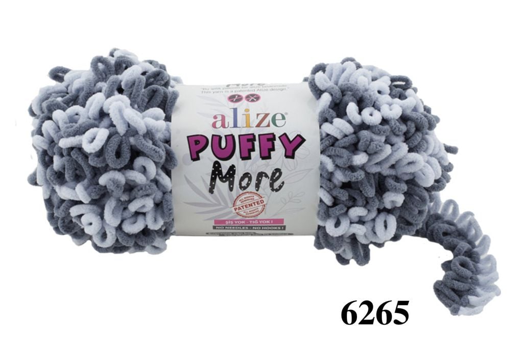 Len to loang Puffy More nhập khẩu từ Alize Yarns tết chăn, thảm, vỏ gối