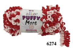 Len to loang Puffy More nhập khẩu từ Alize Yarns tết chăn, thảm, vỏ gối