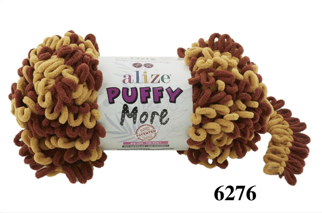 Len to loang Puffy More nhập khẩu từ Alize Yarns tết chăn, thảm, vỏ gối