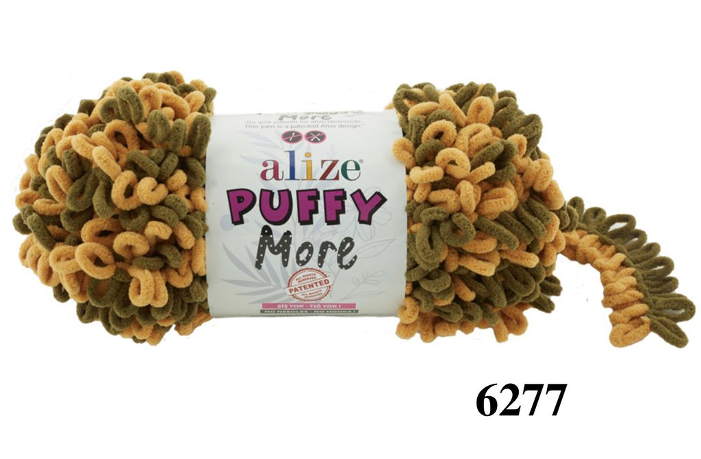 Len to loang Puffy More nhập khẩu từ Alize Yarns tết chăn, thảm, vỏ gối