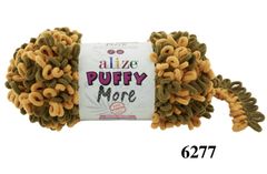 Len to loang Puffy More nhập khẩu từ Alize Yarns tết chăn, thảm, vỏ gối