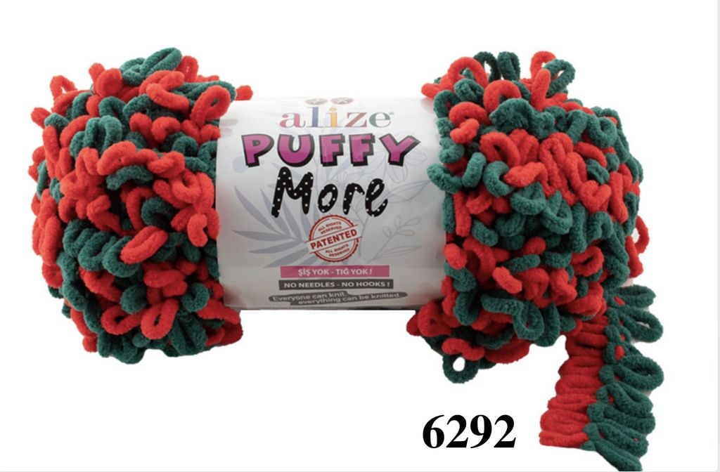 Len to loang Puffy More nhập khẩu từ Alize Yarns tết chăn, thảm, vỏ gối