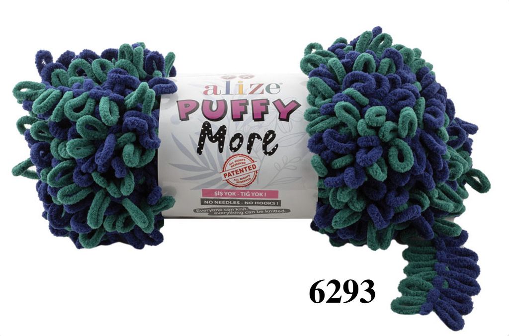 Len to loang Puffy More nhập khẩu từ Alize Yarns tết chăn, thảm, vỏ gối
