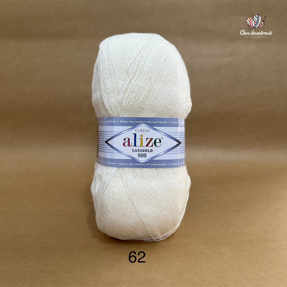 Cuộn len ấm Lanagold 800 hãng Alize siêu dôi, siêu ấm đan móc khăn, áo ấm cực thích