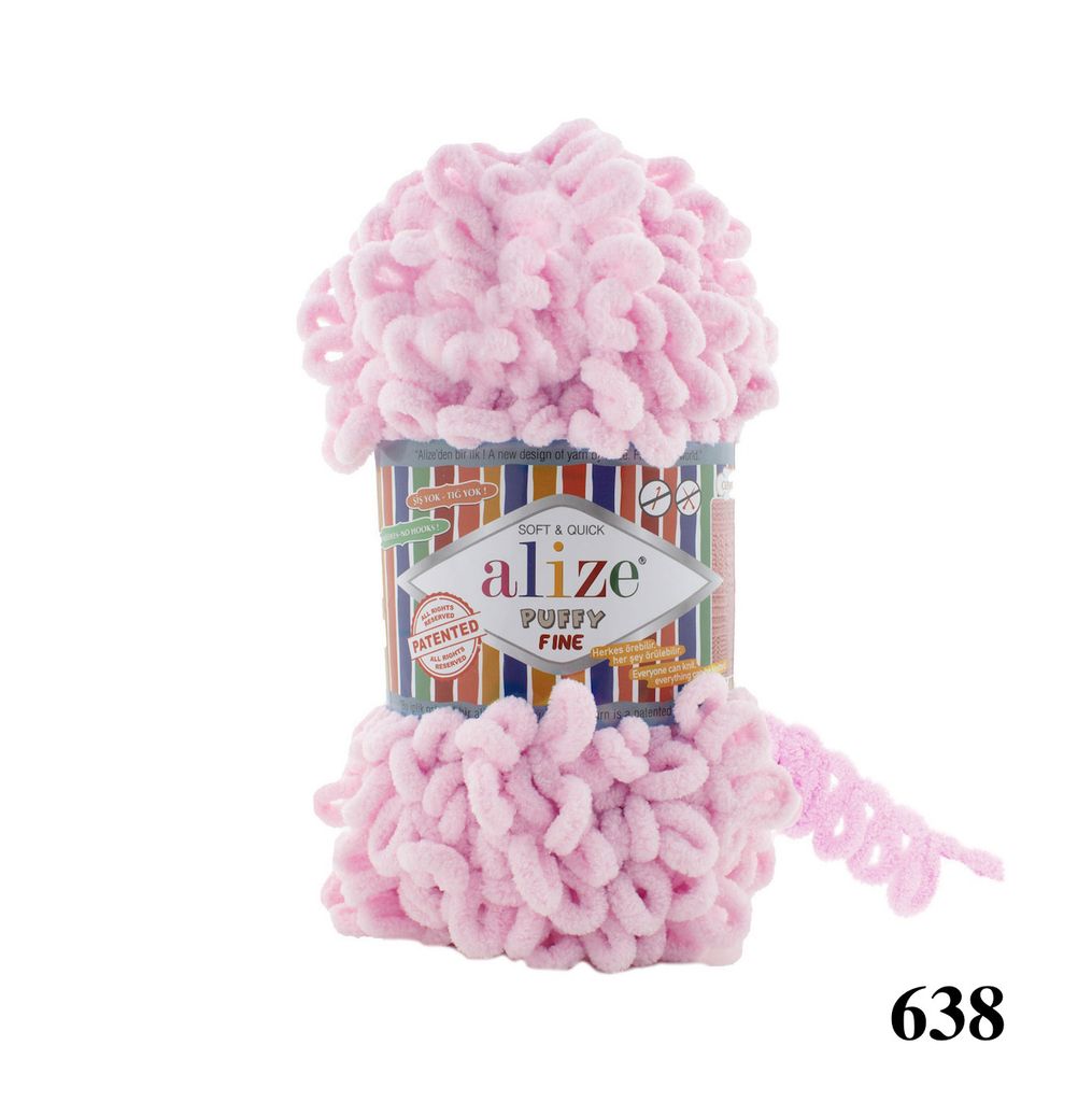 Cuộn len tết bằng tay Puffy Fine hãng Alize Yarns tết áo, khăn, vỏ gối, chăn, thảm, túi
