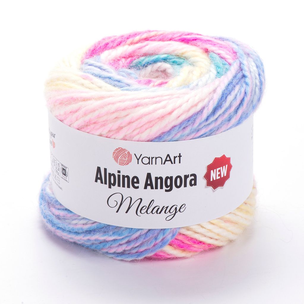 Len Alpine Angora Melange nhập từ Yarnart, đan móc áo, váy, khăn