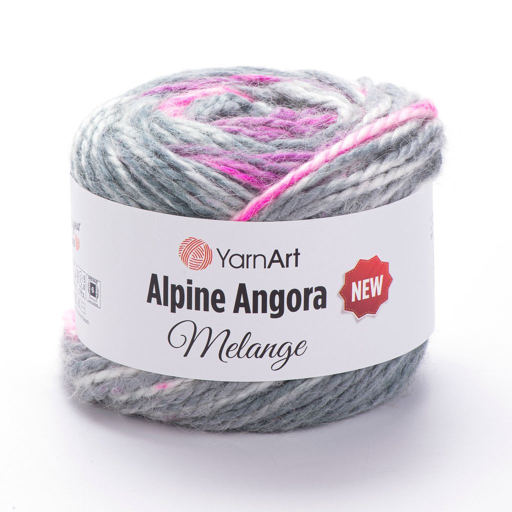 Len Alpine Angora Melange nhập từ Yarnart, đan móc áo, váy, khăn