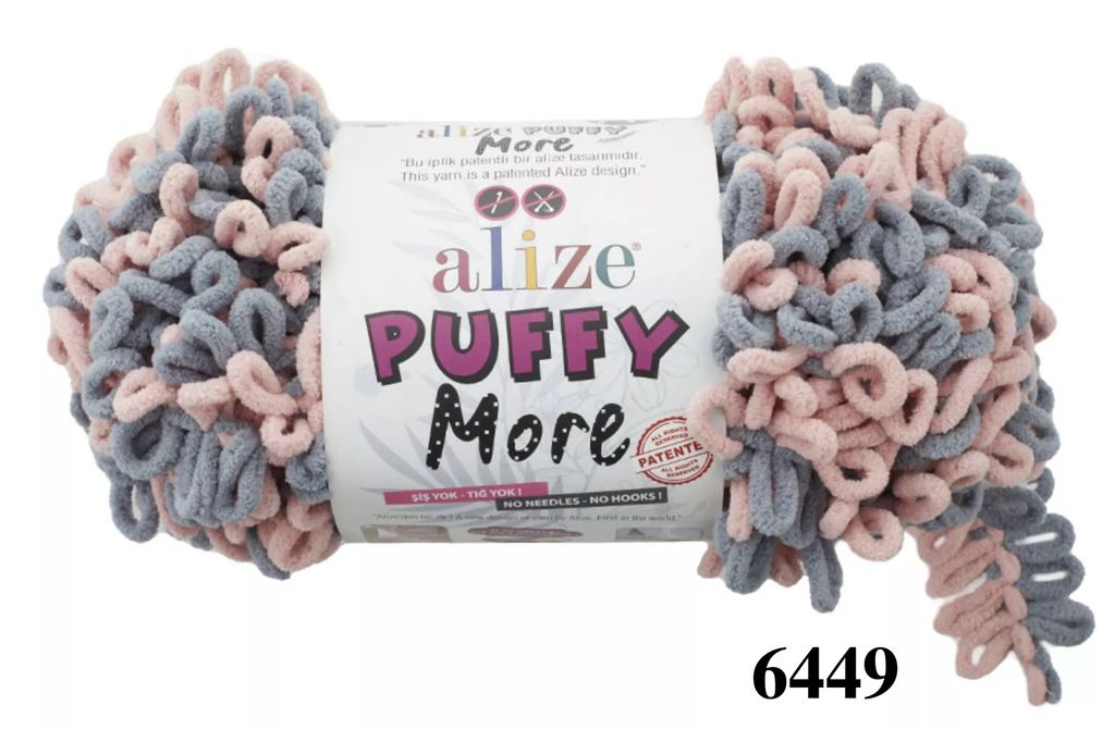 Len to loang Puffy More nhập khẩu từ Alize Yarns tết chăn, thảm, vỏ gối