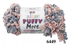 Len to loang Puffy More nhập khẩu từ Alize Yarns tết chăn, thảm, vỏ gối