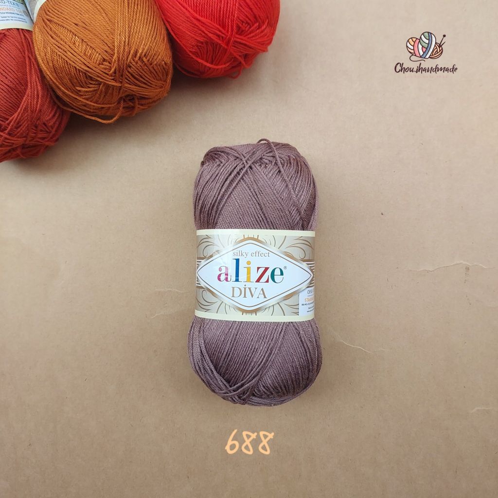 Sợi acrylic bóng Diva nhập khẩu từ Alize yarns đan móc bikini, áo, váy, thú, nón cực xinh