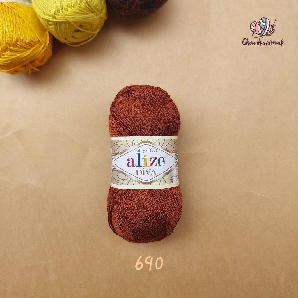 Sợi acrylic bóng Diva nhập khẩu từ Alize yarns đan móc bikini, áo, váy, thú, nón cực xinh