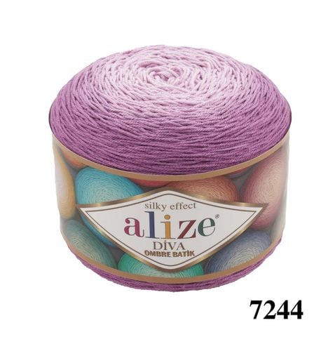 Sợi Diva Ombre Batik nhập khẩu từ Alize Yarns, đan móc áo hè, váy, bikini, khăn trải bàn