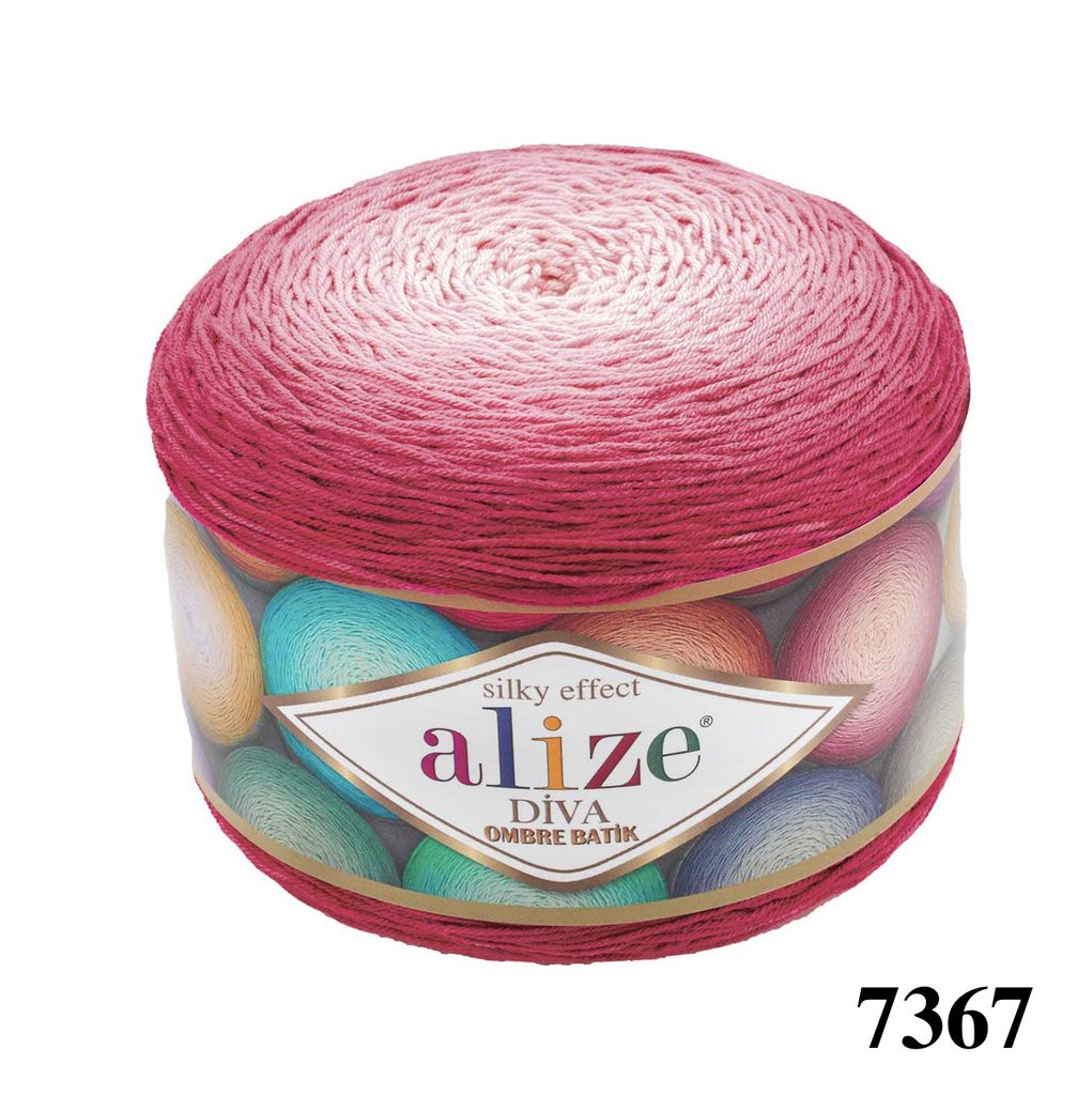 Sợi Diva Ombre Batik nhập khẩu từ Alize Yarns, đan móc áo hè, váy, bikini, khăn trải bàn