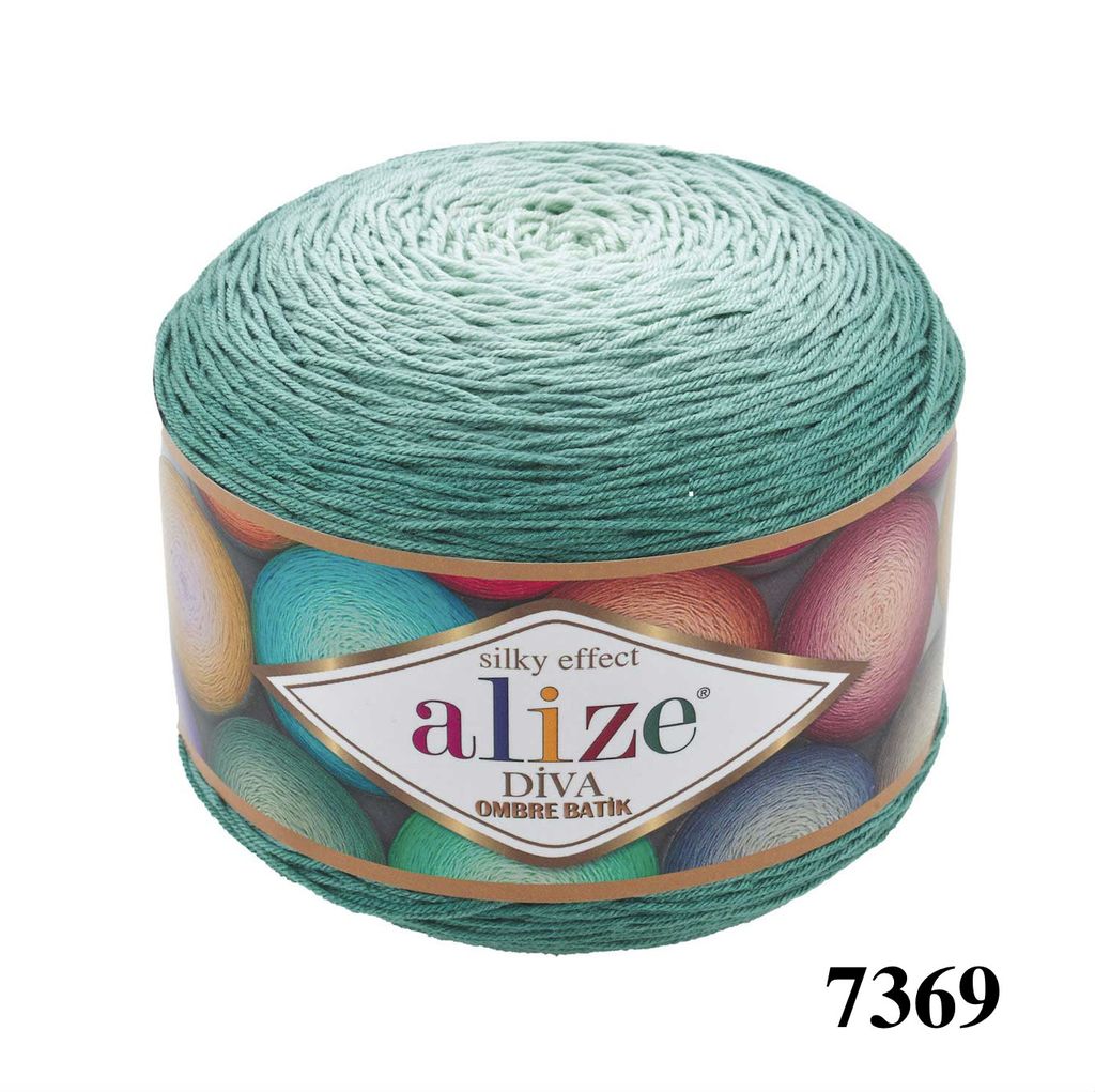 Sợi Diva Ombre Batik nhập khẩu từ Alize Yarns, đan móc áo hè, váy, bikini, khăn trải bàn