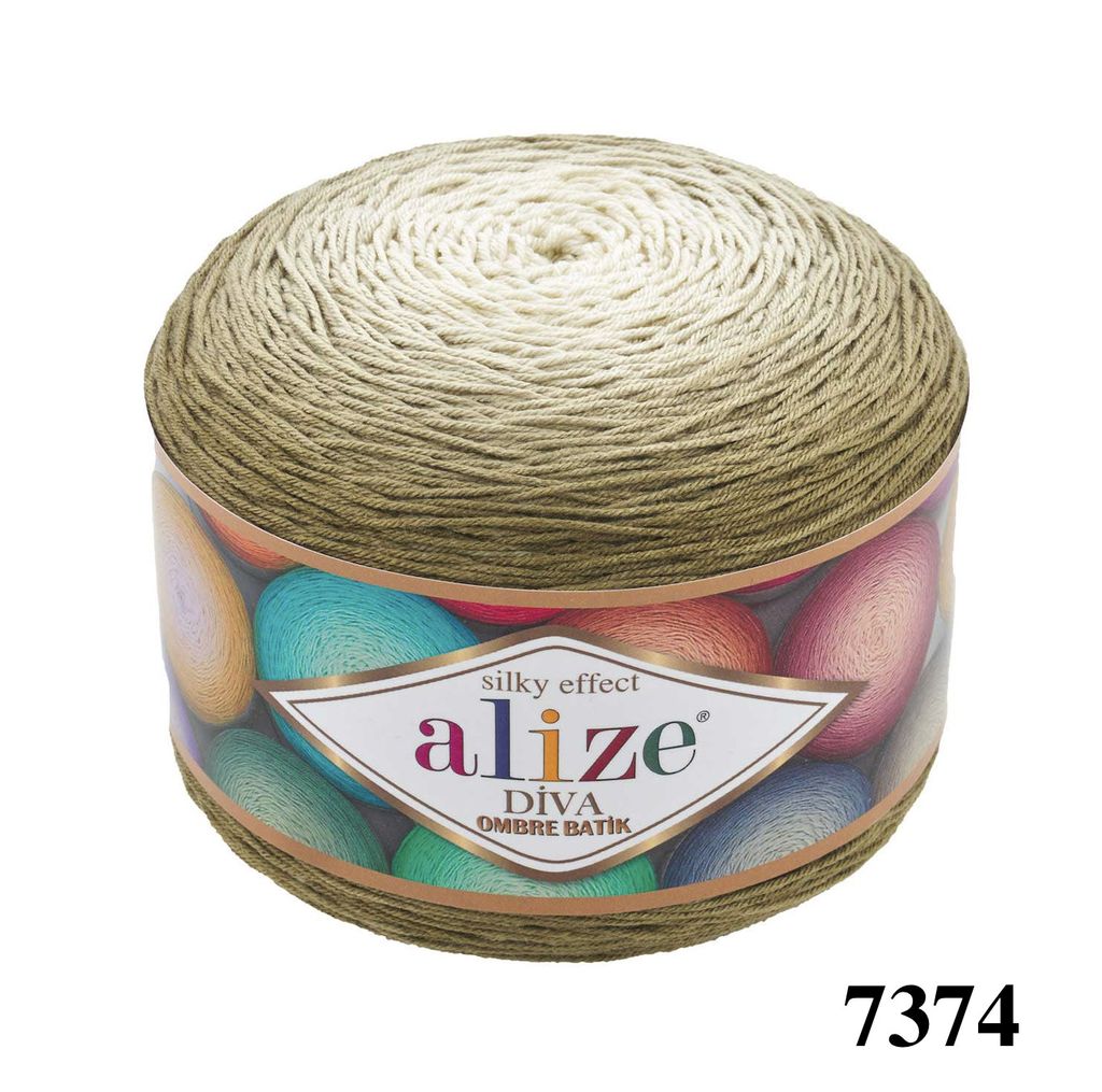 Sợi Diva Ombre Batik nhập khẩu từ Alize Yarns, đan móc áo hè, váy, bikini, khăn trải bàn