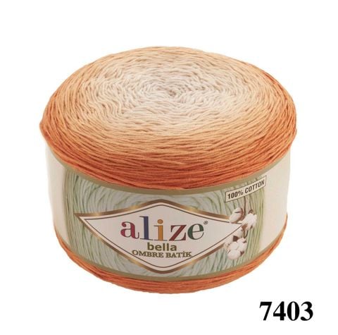 Sợi cotton Bella Ombre Batik nhập khẩu từ Alize Yarns, len loang, đan móc đủ áo, khăn, váy
