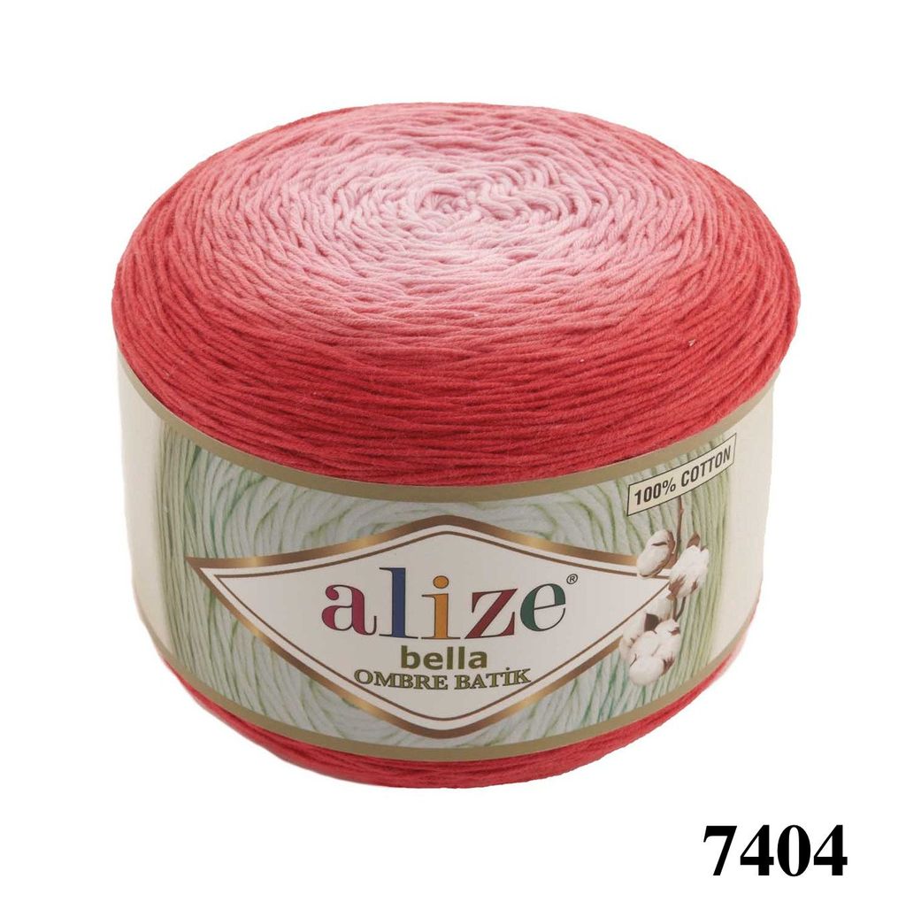 Sợi cotton Bella Ombre Batik nhập khẩu từ Alize Yarns, len loang, đan móc đủ áo, khăn, váy