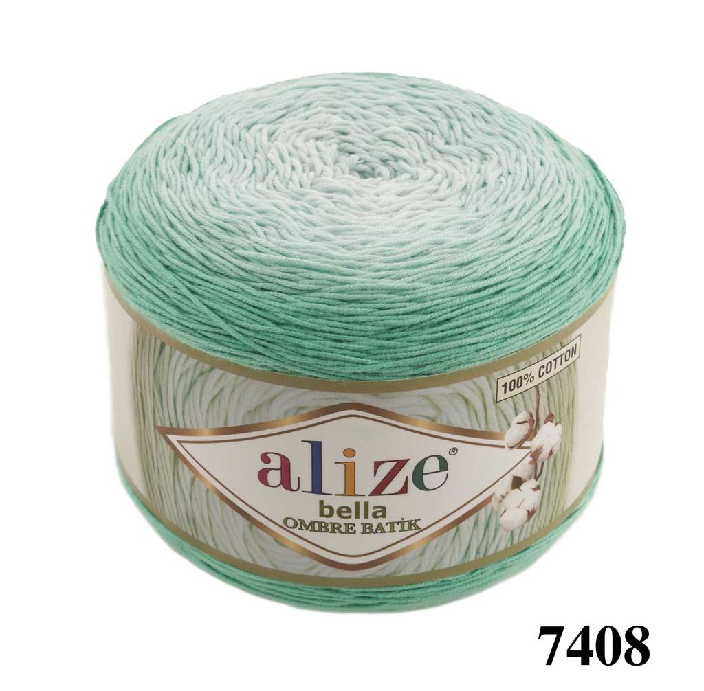Sợi cotton Bella Ombre Batik nhập khẩu từ Alize Yarns, len loang, đan móc đủ áo, khăn, váy