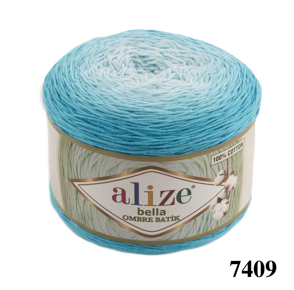 Sợi cotton Bella Ombre Batik nhập khẩu từ Alize Yarns, len loang, đan móc đủ áo, khăn, váy