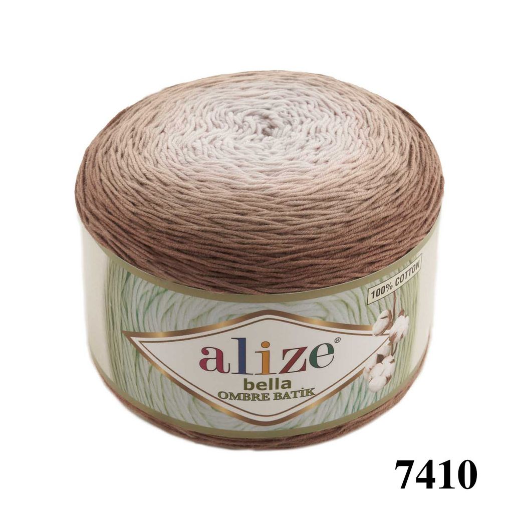 Sợi cotton Bella Ombre Batik nhập khẩu từ Alize Yarns, len loang, đan móc đủ áo, khăn, váy
