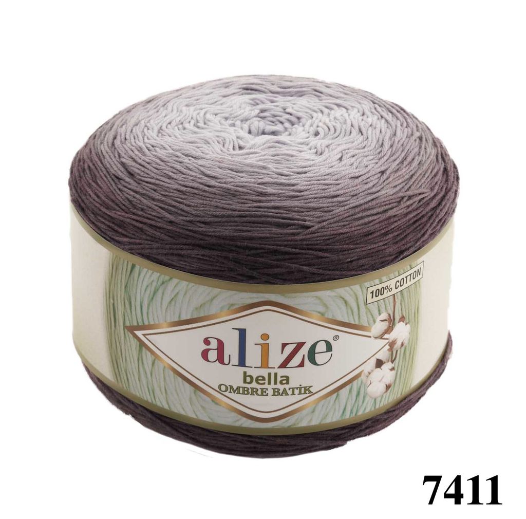 Sợi cotton Bella Ombre Batik nhập khẩu từ Alize Yarns, len loang, đan móc đủ áo, khăn, váy