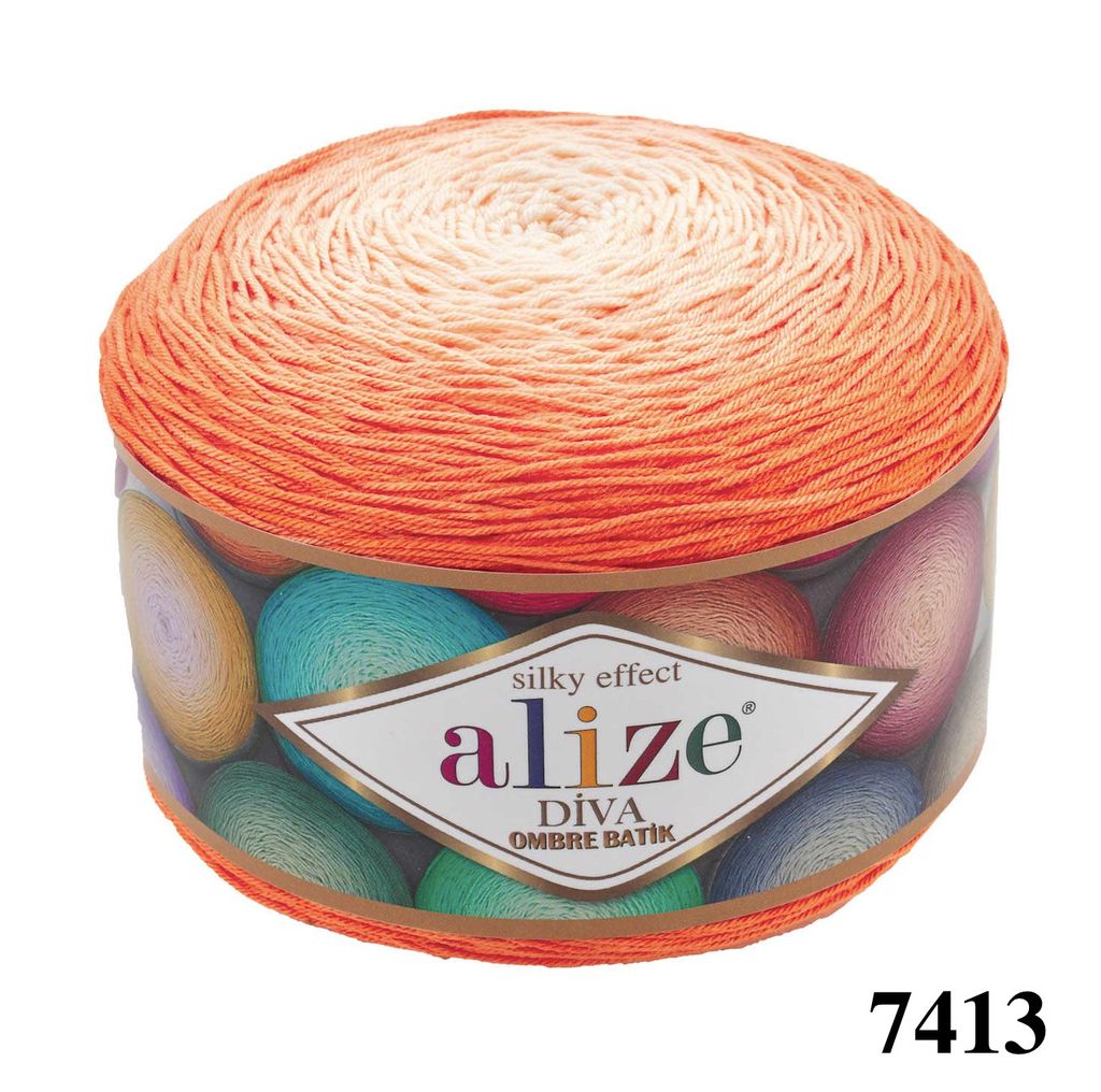 Sợi Diva Ombre Batik nhập khẩu từ Alize Yarns, đan móc áo hè, váy, bikini, khăn trải bàn