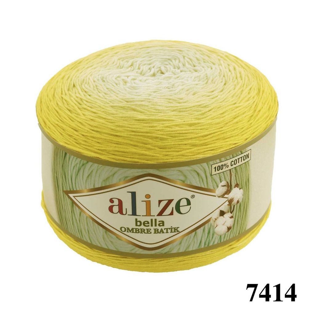 Sợi cotton Bella Ombre Batik nhập khẩu từ Alize Yarns, len loang, đan móc đủ áo, khăn, váy