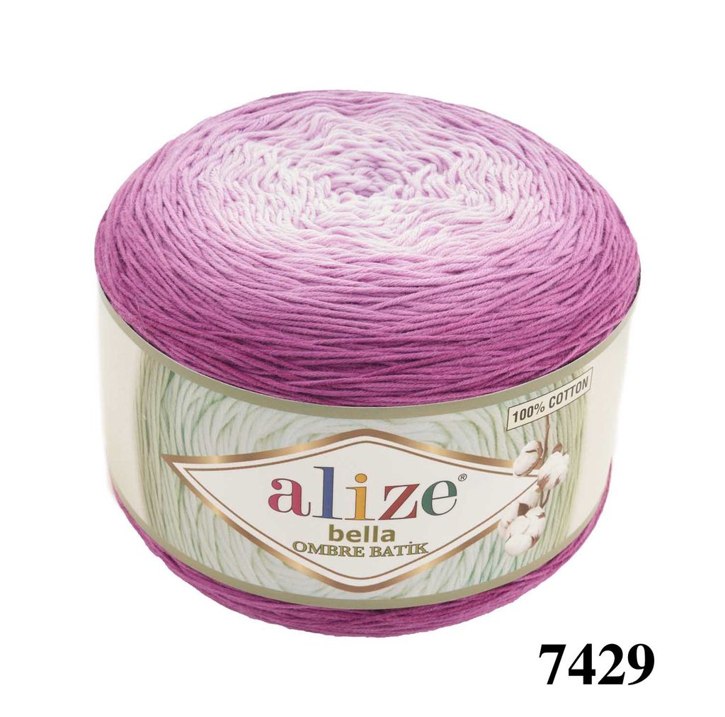 Sợi cotton Bella Ombre Batik nhập khẩu từ Alize Yarns, len loang, đan móc đủ áo, khăn, váy