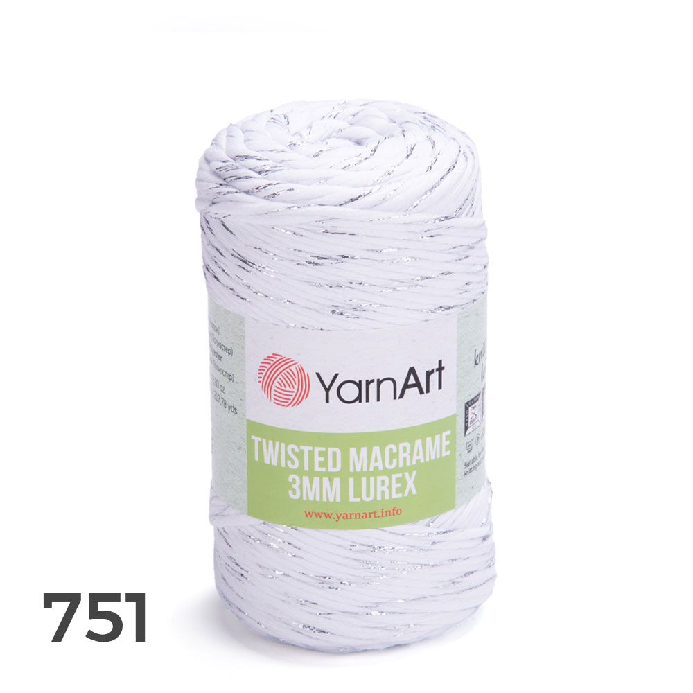Sợi Twisted Macrame 3 MM Lurex nhập khẩu từ Yarnart, đan móc giỏ xách, nón, trang trí nội thất, vỏ ghế