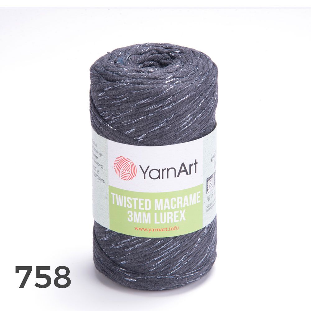 Sợi Twisted Macrame 3 MM Lurex nhập khẩu từ Yarnart, đan móc giỏ xách, nón, trang trí nội thất, vỏ ghế