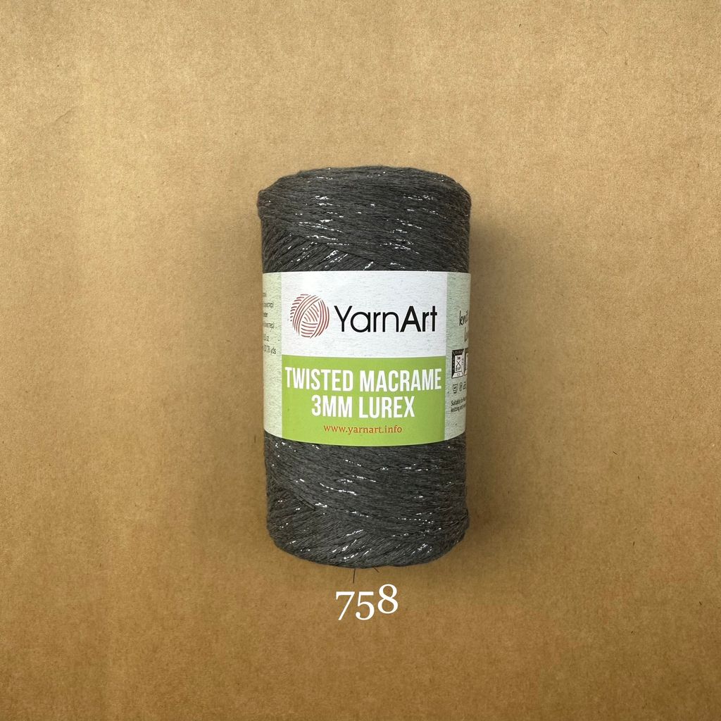 Sợi Twisted Macrame 3 MM Lurex nhập khẩu từ Yarnart, đan móc giỏ xách, nón, trang trí nội thất, vỏ ghế