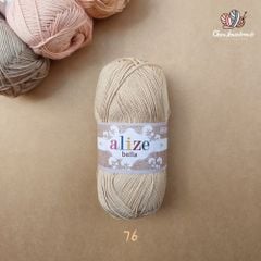 Sợi cotton hè trơn Bella nhập khẩu từ Alize Yarns đan móc áo, váy, khăn hè, mềm mại và mát