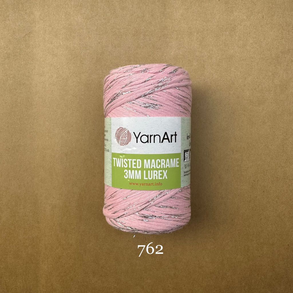 Sợi Twisted Macrame 3 MM Lurex nhập khẩu từ Yarnart, đan móc giỏ xách, nón, trang trí nội thất, vỏ ghế