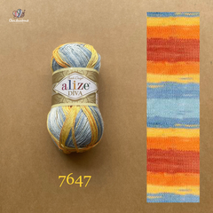 Sợi loang Diva Batik nhập khẩu từ Alize Yarns, đan móc áo, váy, khăn, bikini