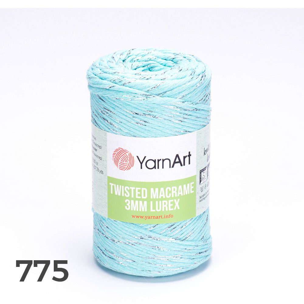 Sợi Twisted Macrame 3 MM Lurex nhập khẩu từ Yarnart, đan móc giỏ xách, nón, trang trí nội thất, vỏ ghế
