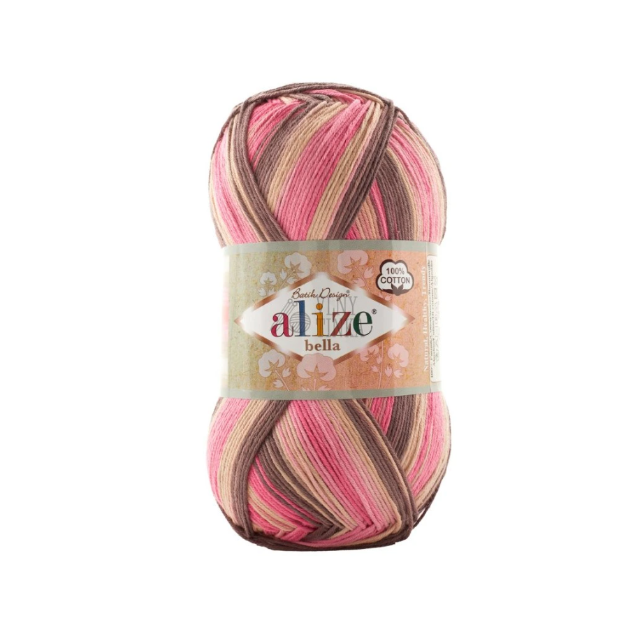 Sợi cotton hè Bella Batik nhập khẩu từ Alize Yarns đan móc áo, váy, khăn hè