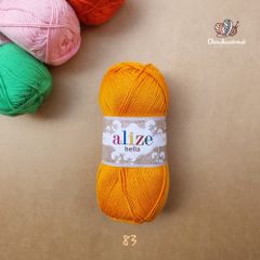 Sợi cotton hè trơn Bella nhập khẩu từ Alize Yarns đan móc áo, váy, khăn hè, mềm mại và mát