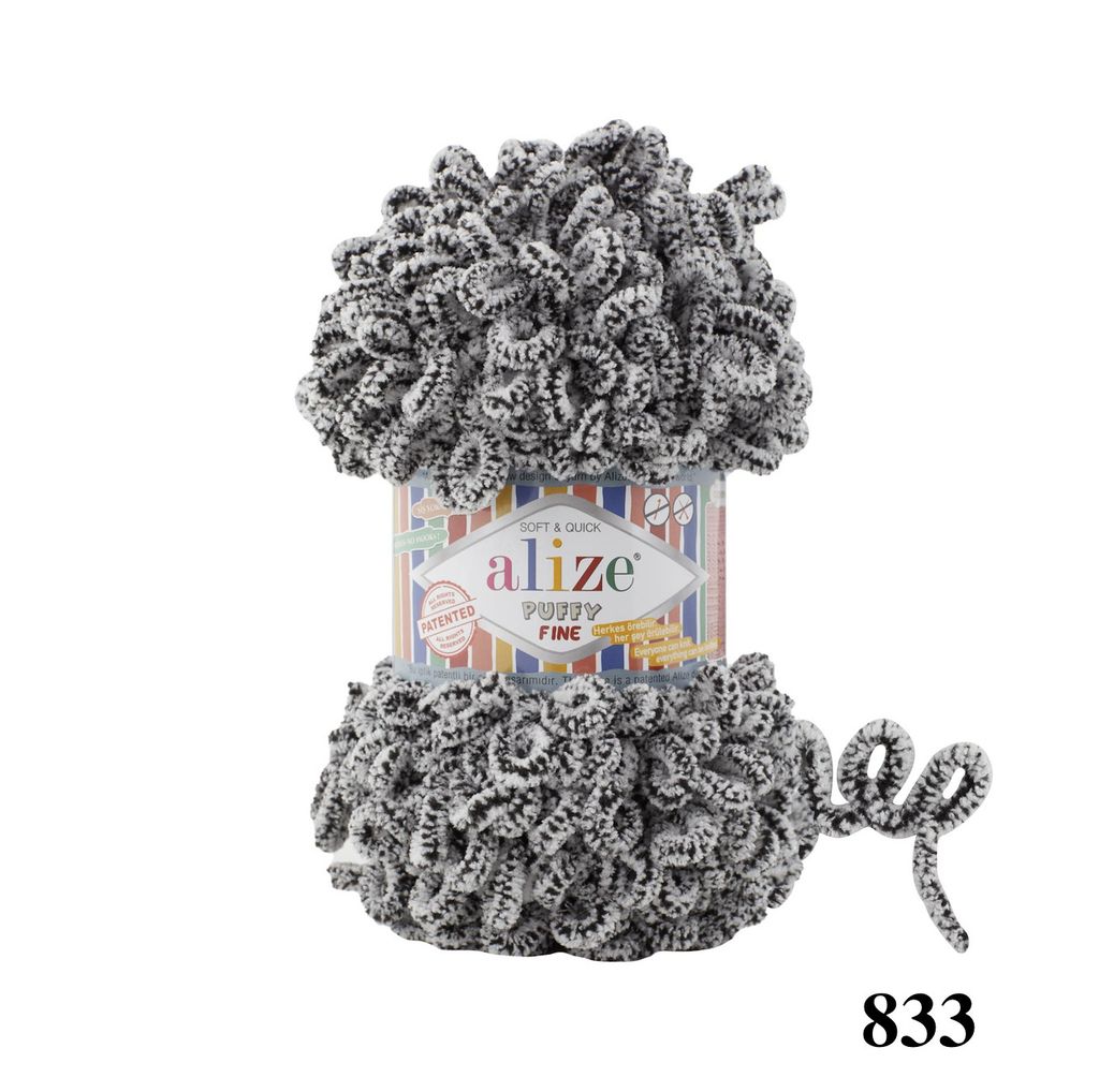Cuộn len tết bằng tay Puffy Fine hãng Alize Yarns tết áo, khăn, vỏ gối, chăn, thảm, túi