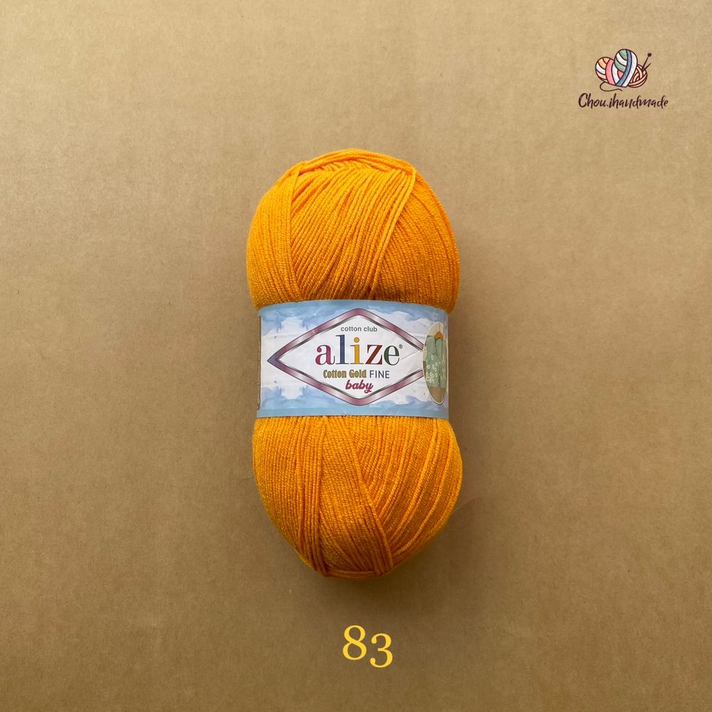 Len hè Cotton Gold Fine Baby nhập khẩu từ Alize Yarns, dành cho bé, đan móc áo, váy