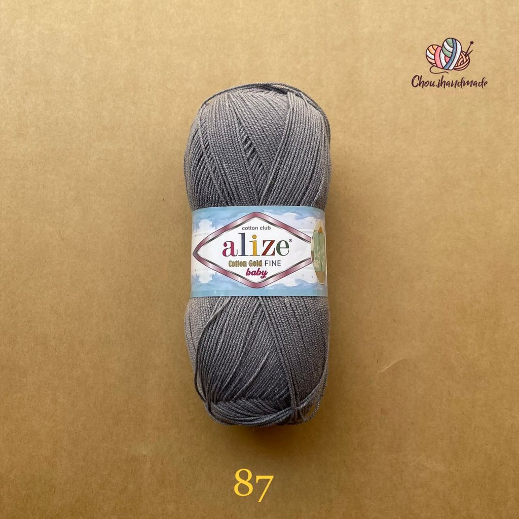 Len hè Cotton Gold Fine Baby nhập khẩu từ Alize Yarns, dành cho bé, đan móc áo, váy