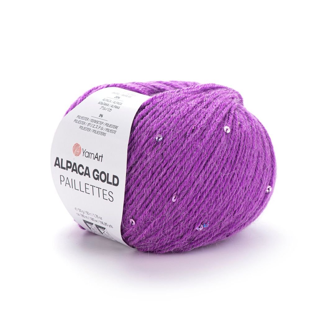 Len ấm Alpaca Gold Paillettes nhập từ Yarnart, đan móc áo, khăn, nón