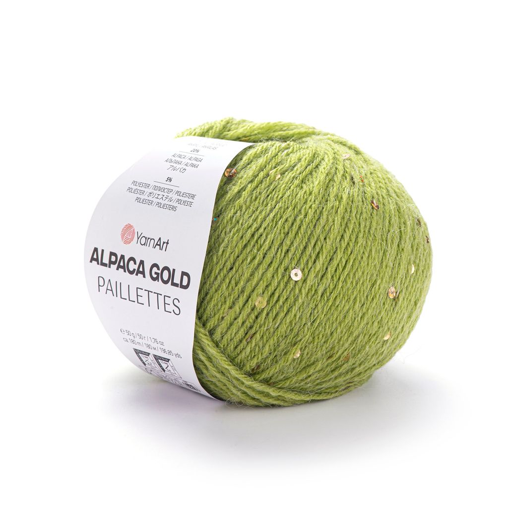 Len ấm Alpaca Gold Paillettes nhập từ Yarnart, đan móc áo, khăn, nón
