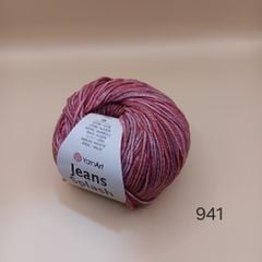 Len Jeans Splash nhập khẩu từ Yarnart, đan móc áo, váy, khăn, đầm